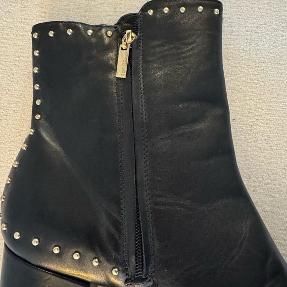 SCHUTZ Studded Black Leather Boots, Size 9.5 - Picture 7 of 15